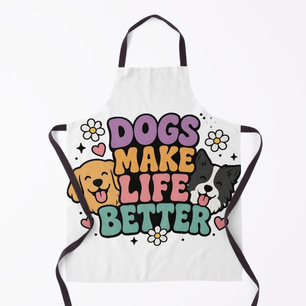 Item preview, Retro Dogs Make Life Better Cute Golden Retriever Border Collie designed and sold by Jaideep Walia.