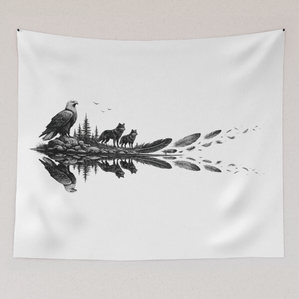 Item preview, Mirror Reflection Eagle and wolf designed and sold by Brejko.