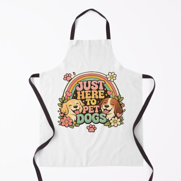 Item preview, Retro Just Here To Pet Dogs Rainbow Vintage Flower Power designed and sold by Jaideep Walia.