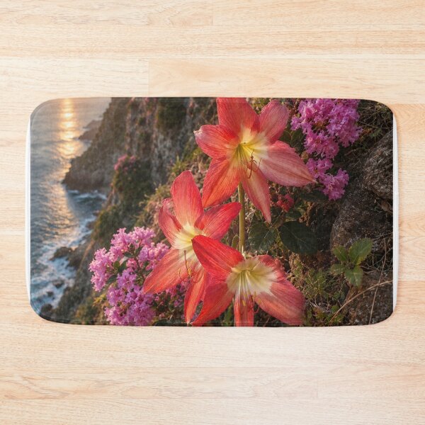 Item preview, Golden Hour Blooms on Coastal Cliffs designed and sold by SheFriendly143.