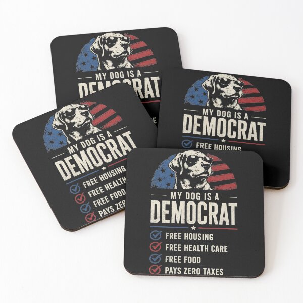 Item preview, My Dog is A Democrat Free Housing Humor Tee designed and sold by IdealDo.