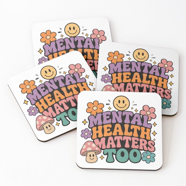 Item preview, Retro Mental Health Matters Too Cute Smiley Mushroom designed and sold by Jaideep Walia.
