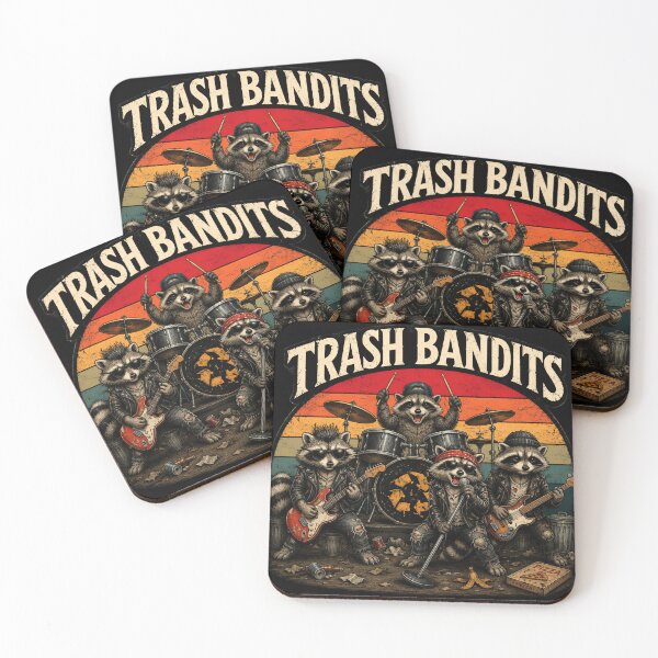 Item preview, Trash Bandits Rock Raccoon Band designed and sold by thesmokeydogs.