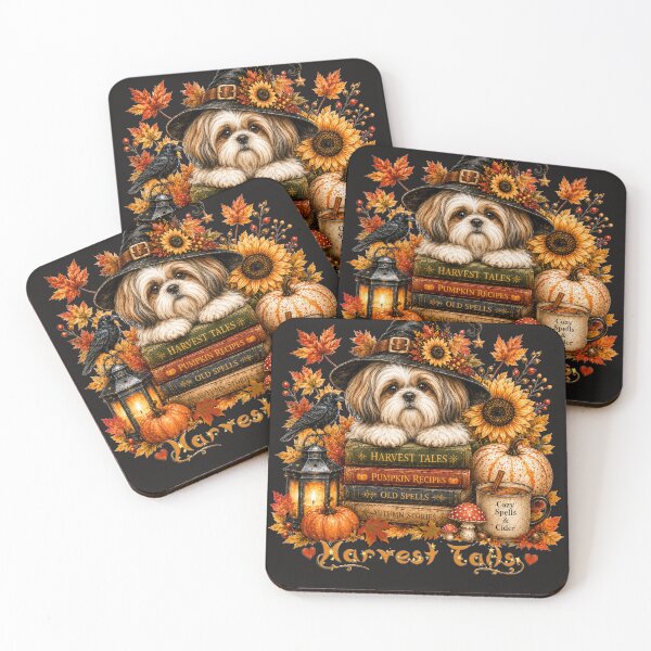 Item preview, Cute Shih Tzu Halloween Witch Fall Book Lover designed and sold by tamdevo1.