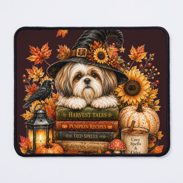 Item preview, Cute Shih Tzu Halloween Witch Fall Book Lover designed and sold by tamdevo1.