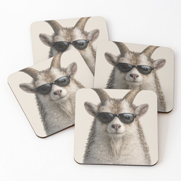 Item preview, Cute Goat Wearing Sunglasses Portrait designed and sold by BagFactoryUK.