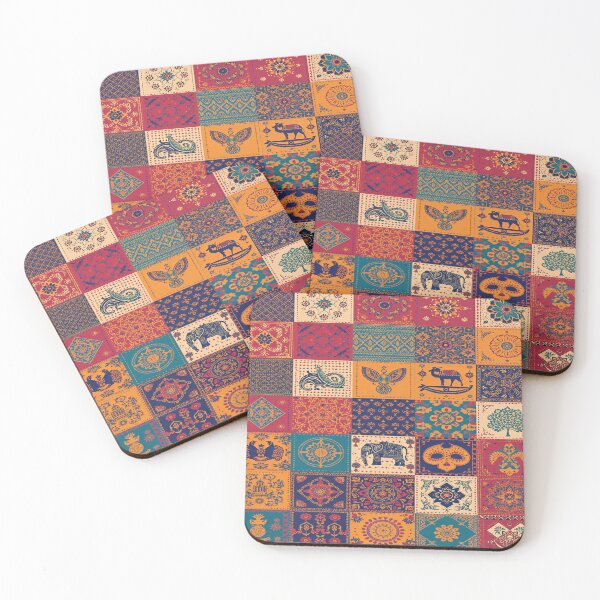 Item preview, Boho Folk Tile Pattern | Colorful Vintage Decorative Patchwork designed and sold by Omtatsat.
