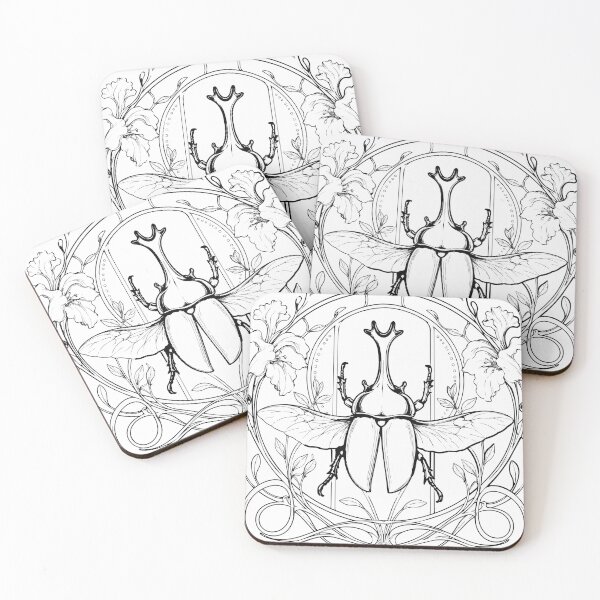 Item preview, Art Nouveau Beetle — Ornate Japanese Stag Beetle Illustration Tee designed and sold by medicalkinoko.