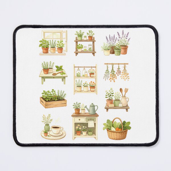 Item preview, Mini Kitchen Garden Botanical Sticker Collection | Cottagecore Herb Garden Sticker Sheet designed and sold by Spirit of Siam.