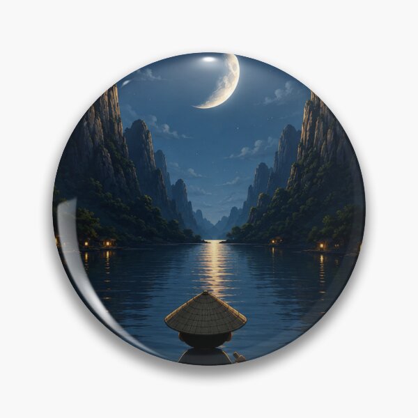 Item preview, Moonlit River Night Landscape Art designed and sold by PremVerse.