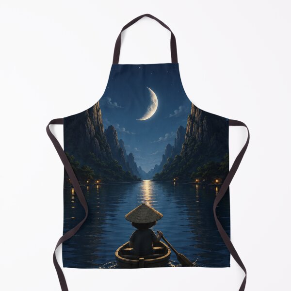 Item preview, Moonlit River Night Landscape Art designed and sold by PremVerse.