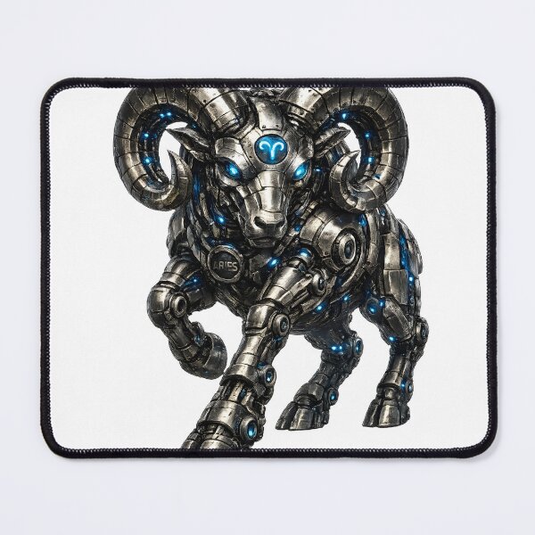 Item preview, Steel Aries V4 – Cyberpunk Mechanical Ram | Futuristic Zodiac Warrior | Industrial Metal Aries | Premium Robot Ram T-Shirt designed and sold by SteelCoat Studio.