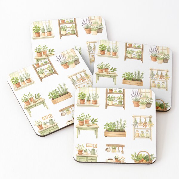 Item preview, Mini Kitchen Garden Botanical Sticker Collection | Cottagecore Herb Garden Sticker Sheet designed and sold by Spirit of Siam.