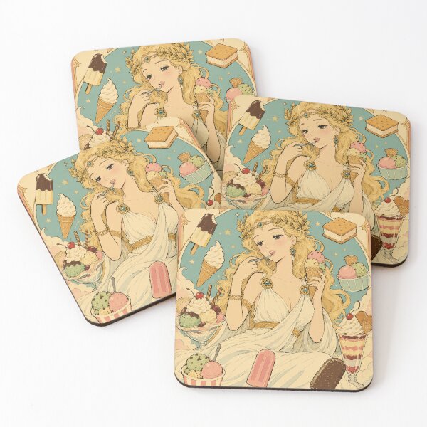 Item preview, Goddess of Sweets — Art Nouveau Dessert Illustration Tee designed and sold by medicalkinoko.