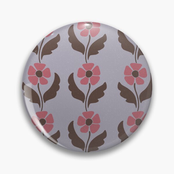 Item preview, Large Lavender Retro Floral Scandinavian Folk Botanical Repeat Pattern designed and sold by DColourMuse.