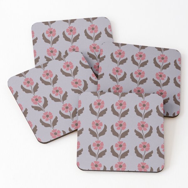 Item preview, Large Lavender Retro Floral Scandinavian Folk Botanical Repeat Pattern designed and sold by DColourMuse.