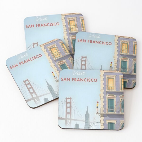 Item preview, Vintage San Francisco Travel Poster designed and sold by BobaTeeStore.