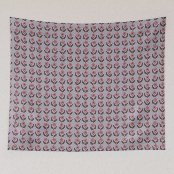 Item preview, Small Lavender Retro Floral Scandinavian Folk Botanical Repeat Pattern designed and sold by DColourMuse.