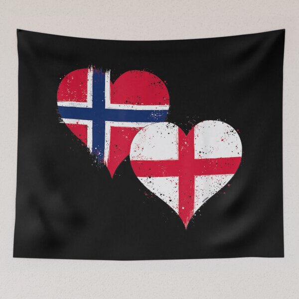 Item preview, Norway and England Flag Heart British Norwegian Heritage Roots Patriotic Love Gift T Shirt designed and sold by Chaya Reid.