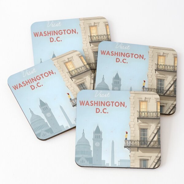 Item preview, Vintage Washington DC Travel Poster designed and sold by BobaTeeStore.