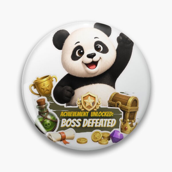 Item preview, Achievement Unlocked Boss Defeated Cute Gaming Panda Gamer Gift designed and sold by EnginerdStudio.