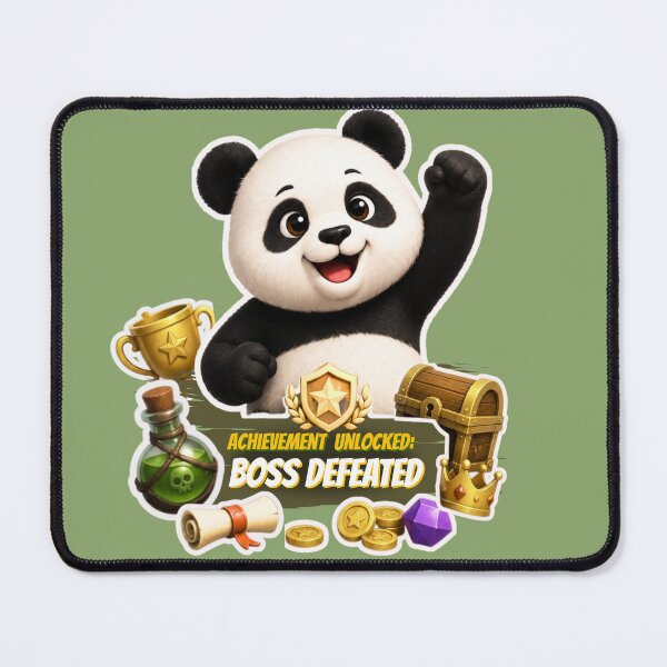 Item preview, Achievement Unlocked Boss Defeated Cute Gaming Panda Gamer Gift designed and sold by EnginerdStudio.