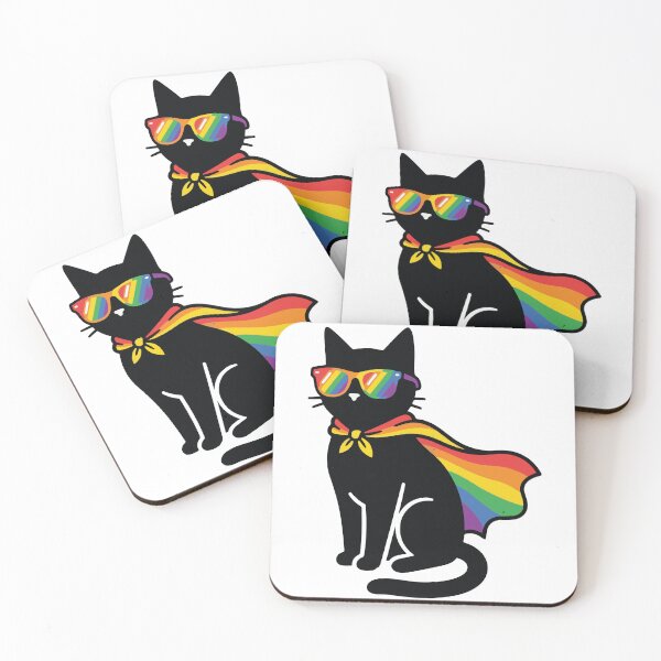 Item preview, Pride Black Cat with Rainbow Cape designed and sold by raedattia.