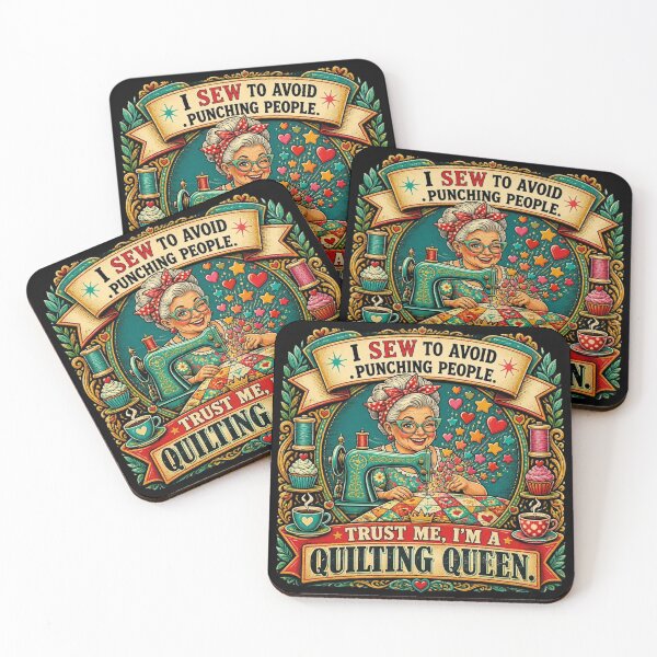 Item preview, Funny Quilting Queen Gift I Sew To Avoid Punching People Sewing Design designed and sold by thoughtswear.