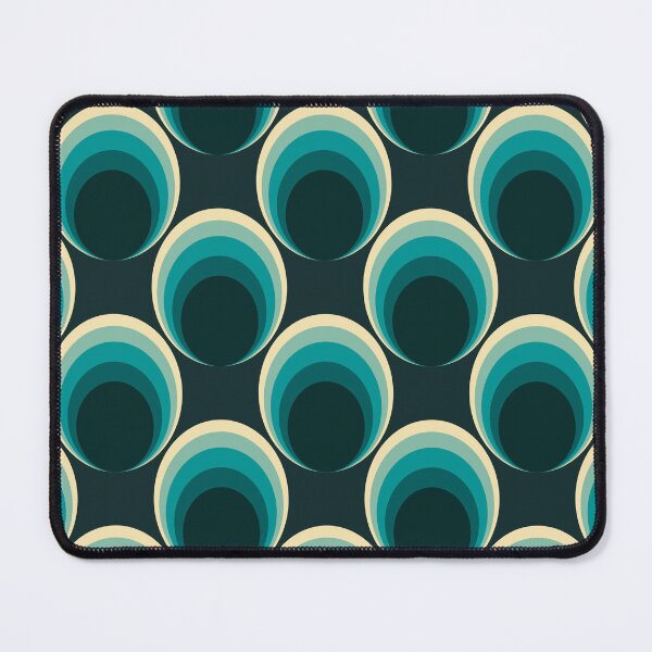Item preview, Retro Peacock Feather Circles in dark green 2C designed and sold by StefanStudioArt.