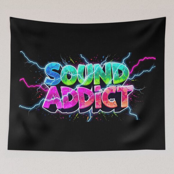Item preview, Sound Addict Neon Graffiti Electric Rave Typography designed and sold by DigitalArtx-com.