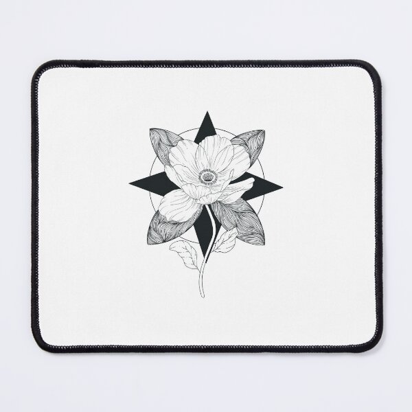Item preview,  Surreal flower and a star with geometric lines designed and sold by ArtedeSer.