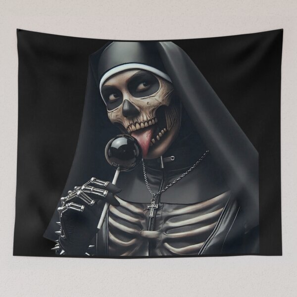 Item preview, Nun With Skull Makeup Lollipop designed and sold by Voodoo Store Paranormal Collections.