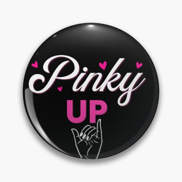 Item preview, Pinky Up Cute Pink Hearts Hand Sign Shaka Typography Aesthetic Graphic designed and sold by Daisy Grimes.