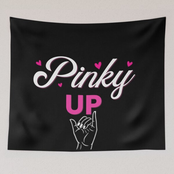 Item preview, Pinky Up Cute Pink Hearts Hand Sign Shaka Typography Aesthetic Graphic designed and sold by Daisy Grimes.