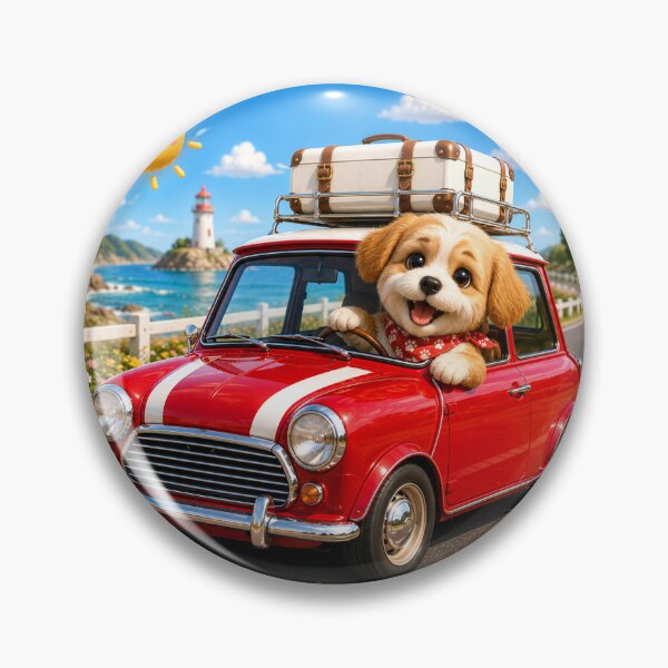 Item preview, Little puppy road trip in classic car designed and sold by QuirkNest Studio .