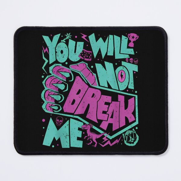 Item preview, You Will Not Break Me Motivational Distressed Retro Dinosaur Typography Art designed and sold by Daisy Grimes.