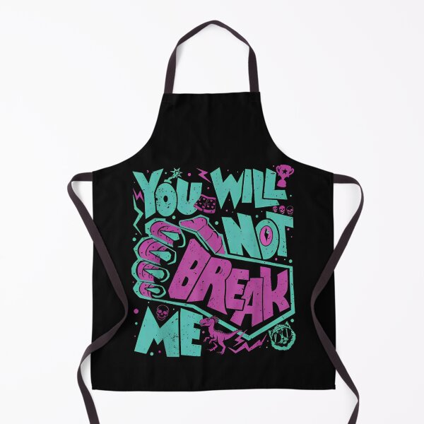 Item preview, You Will Not Break Me Motivational Distressed Retro Dinosaur Typography Art designed and sold by Daisy Grimes.