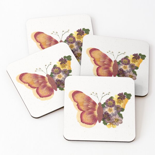 Item preview, Botanical Butterfly Pressed Flower Art designed and sold by JingsFlowerArt.