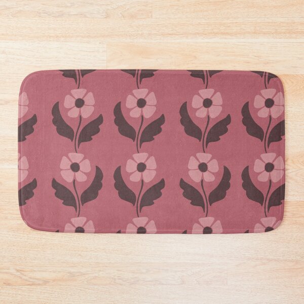 Item preview, Large Retro Rose Pink Floral Scandinavian Folk Repeat Pattern designed and sold by DColourMuse.