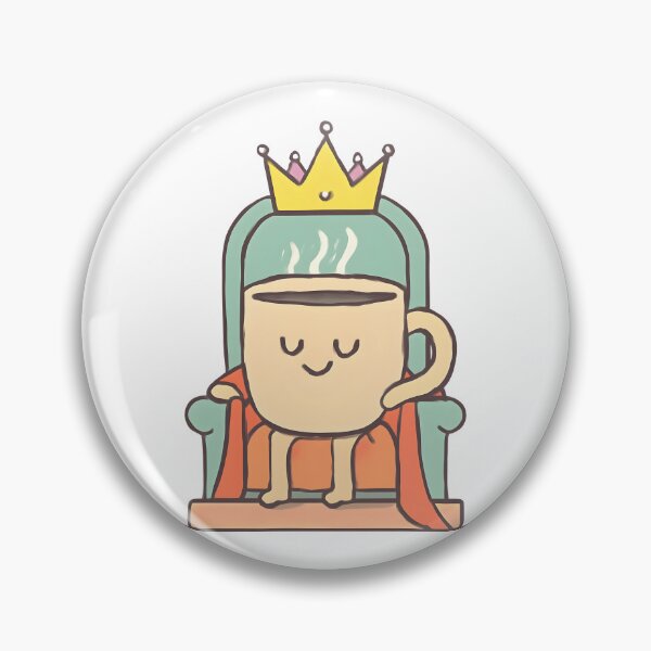 Item preview, Coffee King Kawaii Mug on Throne T-Shirt | Cute Coffee Lover Royal Design Gift designed and sold by KAM-KAM-STORE.