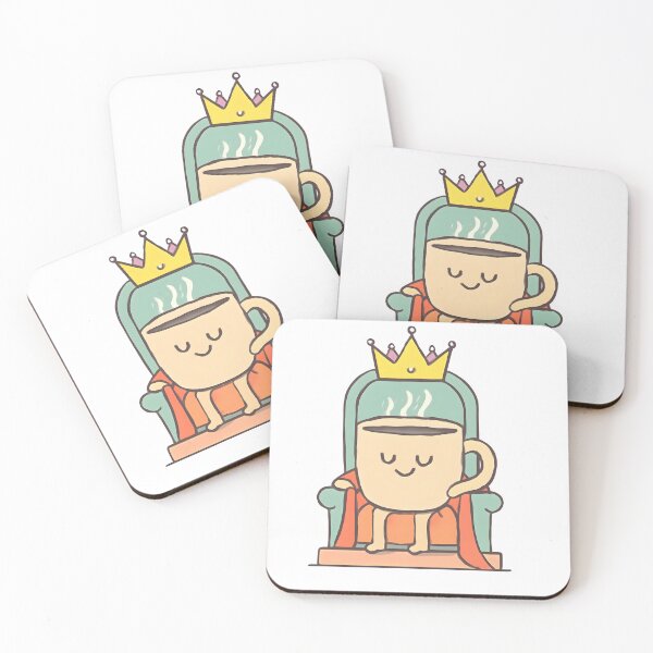 Item preview, Coffee King Kawaii Mug on Throne T-Shirt | Cute Coffee Lover Royal Design Gift designed and sold by KAM-KAM-STORE.