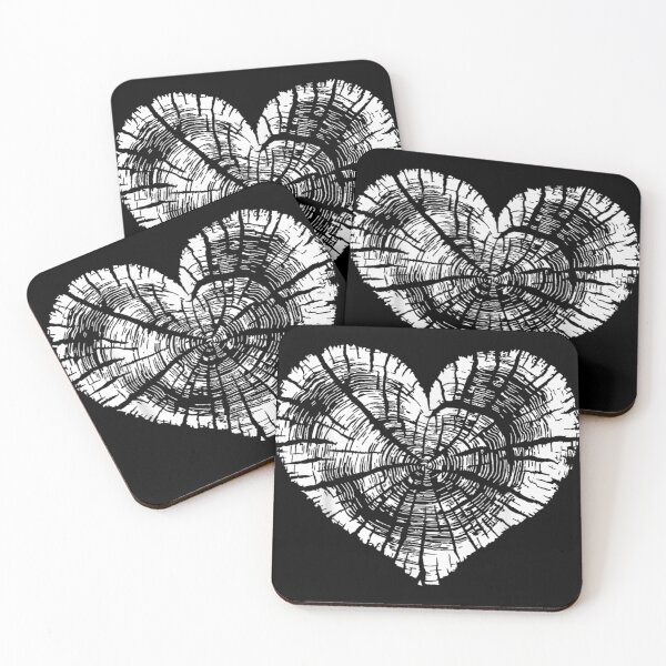 Item preview, Wood Texture Heart Cross Section Tree Rings Nature Lover Aesthetic Design designed and sold by Phil Ben.