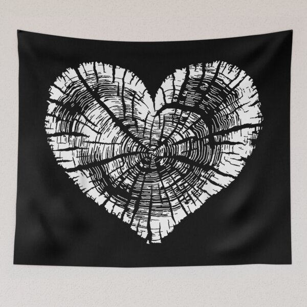 Item preview, Wood Texture Heart Cross Section Tree Rings Nature Lover Aesthetic Design designed and sold by Phil Ben.