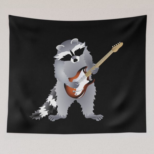 Item preview, Raccoon Playing Right Handed, Sunburst Electric Guitar designed and sold by Adamo-illustration.