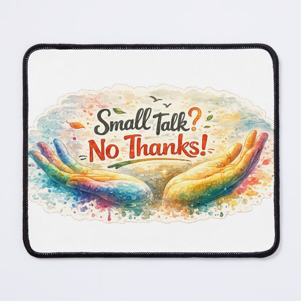 Item preview, Small Talk? No Thanks | Introvert Rainbow Watercolor Sticker designed and sold by Genzfirevibes.