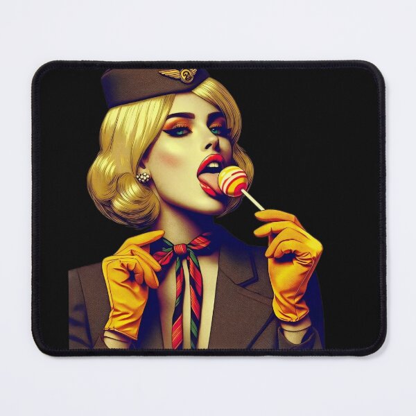 Artikelvorschau, Stewardess mit Lutscher im Vintage-Stil entworfen und verkauft von Voodoo Store Paranormal Collections.