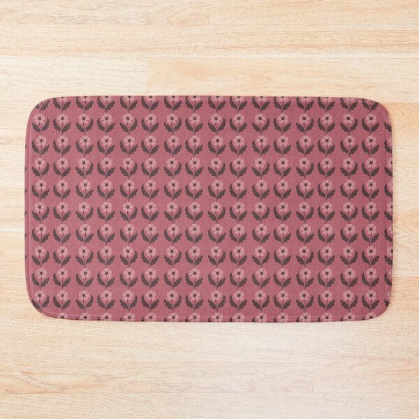 Item preview, Small Retro Rose Pink Floral Scandinavian Folk Repeat Pattern designed and sold by DColourMuse.