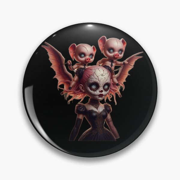 Item preview, Bat Winged Gothic Doll with Creepy Cute Pig Babies designed and sold by LujziWorld.