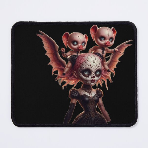 Item preview, Bat Winged Gothic Doll with Creepy Cute Pig Babies designed and sold by LujziWorld.
