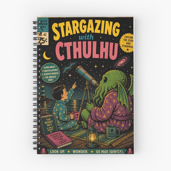 Item preview, Stargazing with Cthulhu – Vintage Cosmic Horror Children's Book Illustration designed and sold by obstinator.